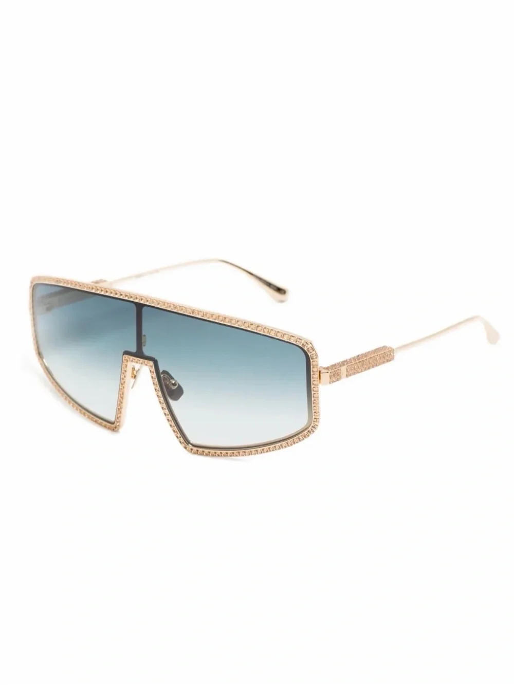 New Anna Karin Karlsson Shady Luv 2.0 Gold Shield Sunglasses Authentic